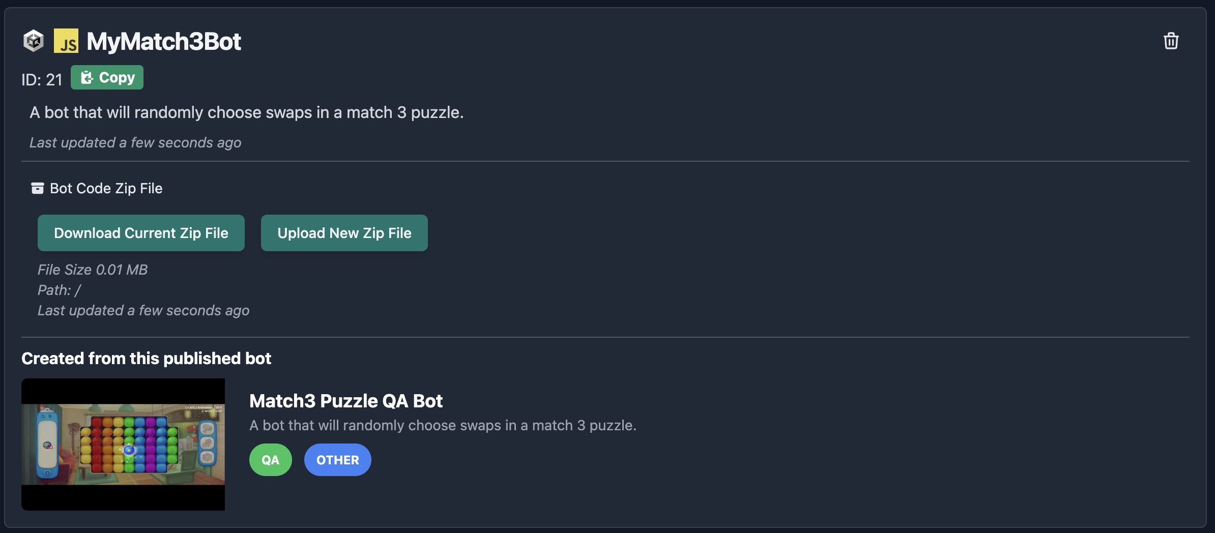 View the new bot