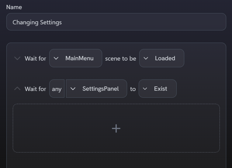 Wait for settings menu to exist